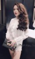 Set bộ áo tay dài bèo ngực + short ren sang chảnh